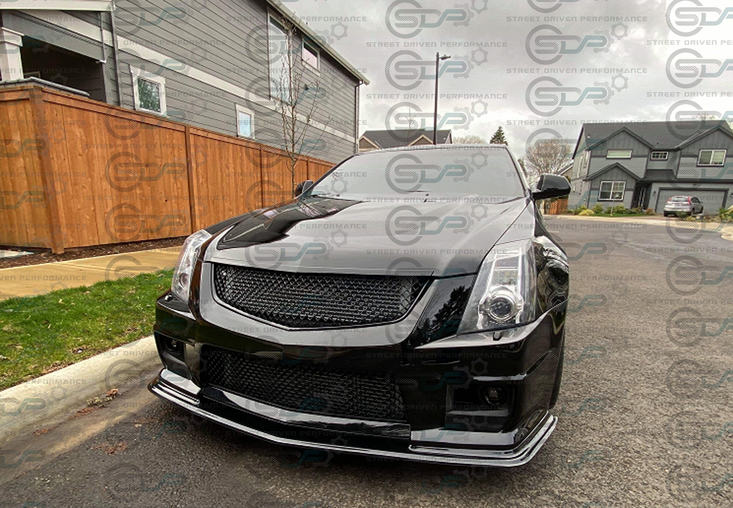 2009-2015 CTS-V V2 -  Black front grilles set (blank no emblem)
