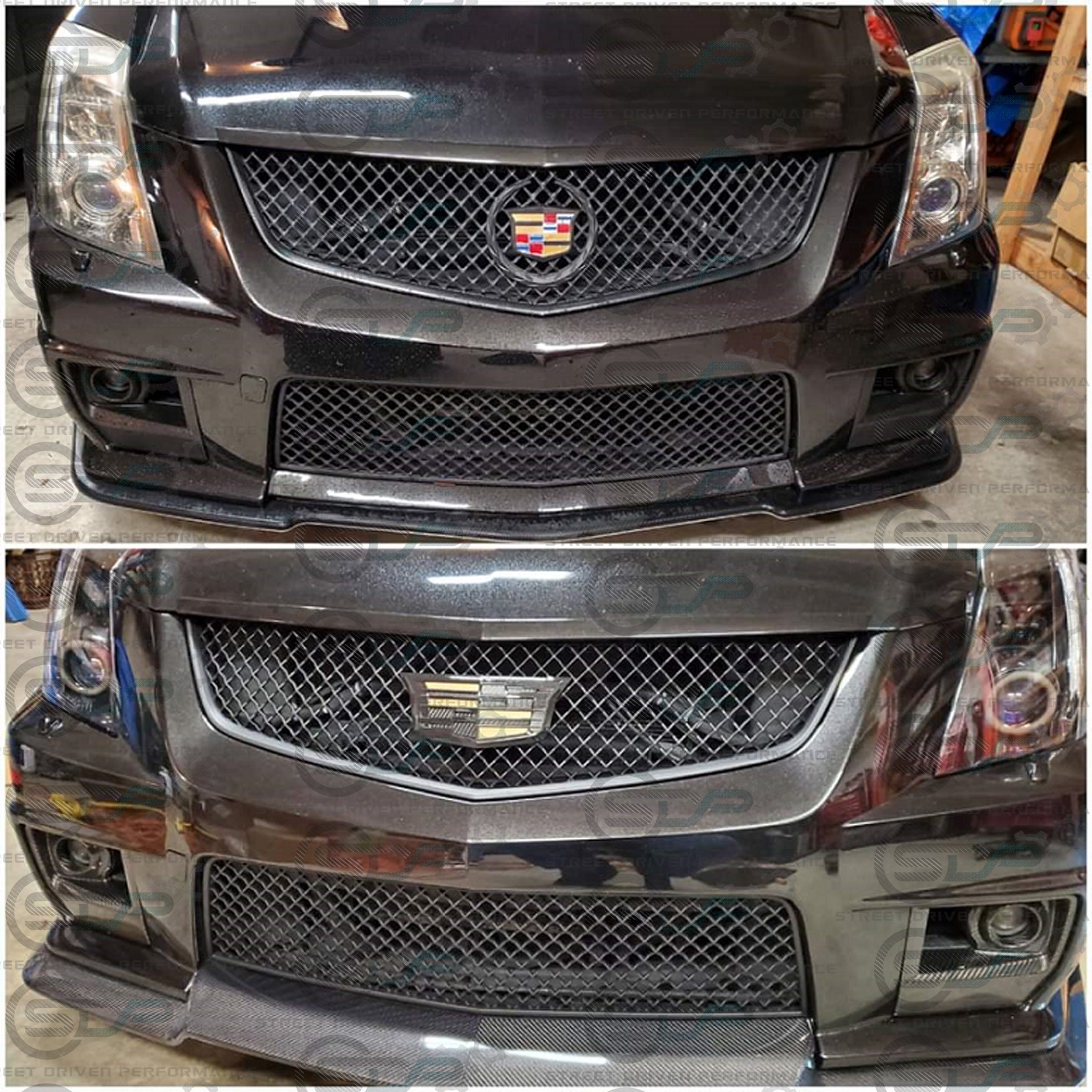 2009-2015 CTS-V V2 -  Black front grilles set (blank no emblem)