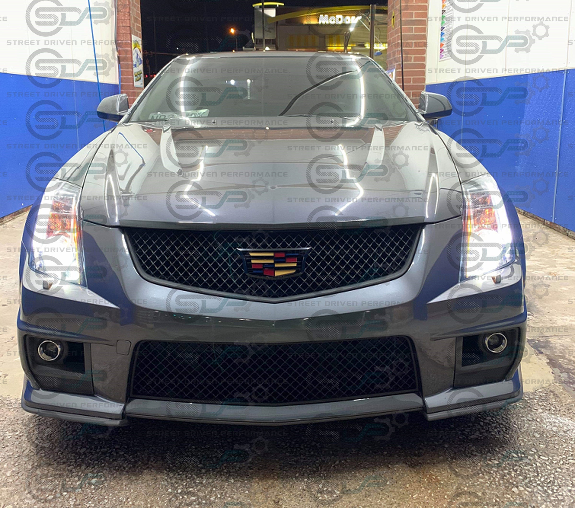 2009-2015 CTS-V V2 -  Black front grilles set (blank no emblem)