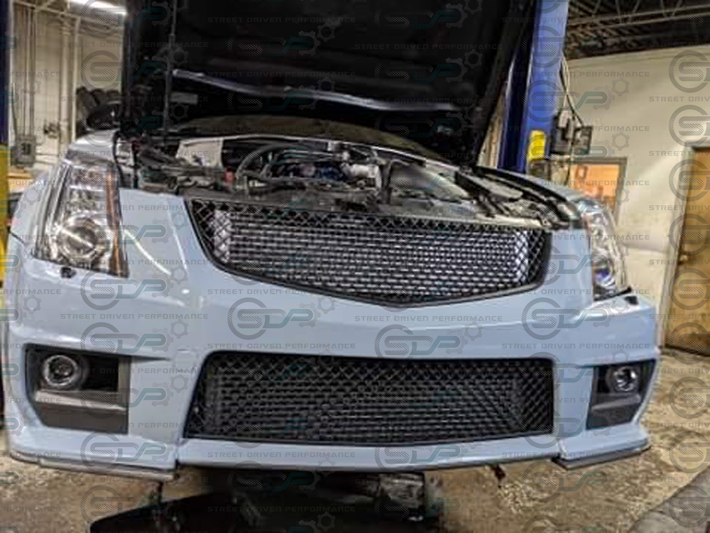 2009-2015 CTS-V V2 -  Black front grilles set (blank no emblem)