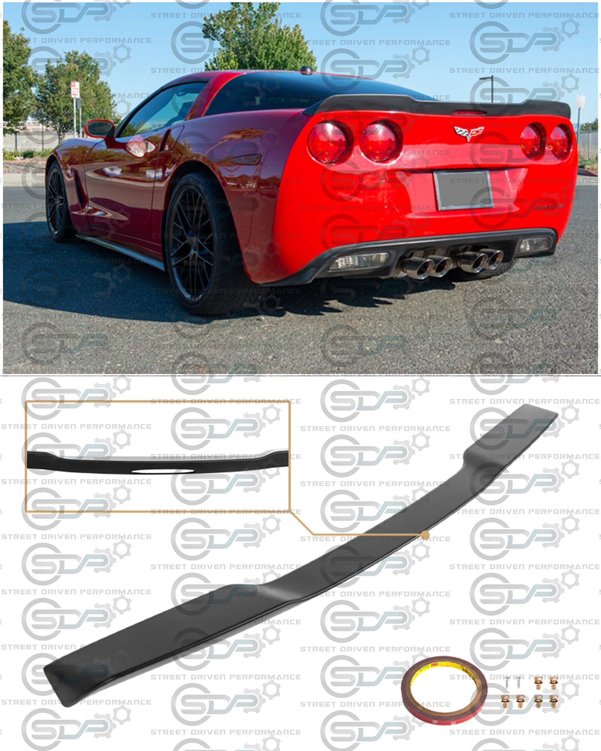 2005-2013 C6 Corvette - Extended ZR1 Style Rear Trunk Lid Spoiler Wing - for all models