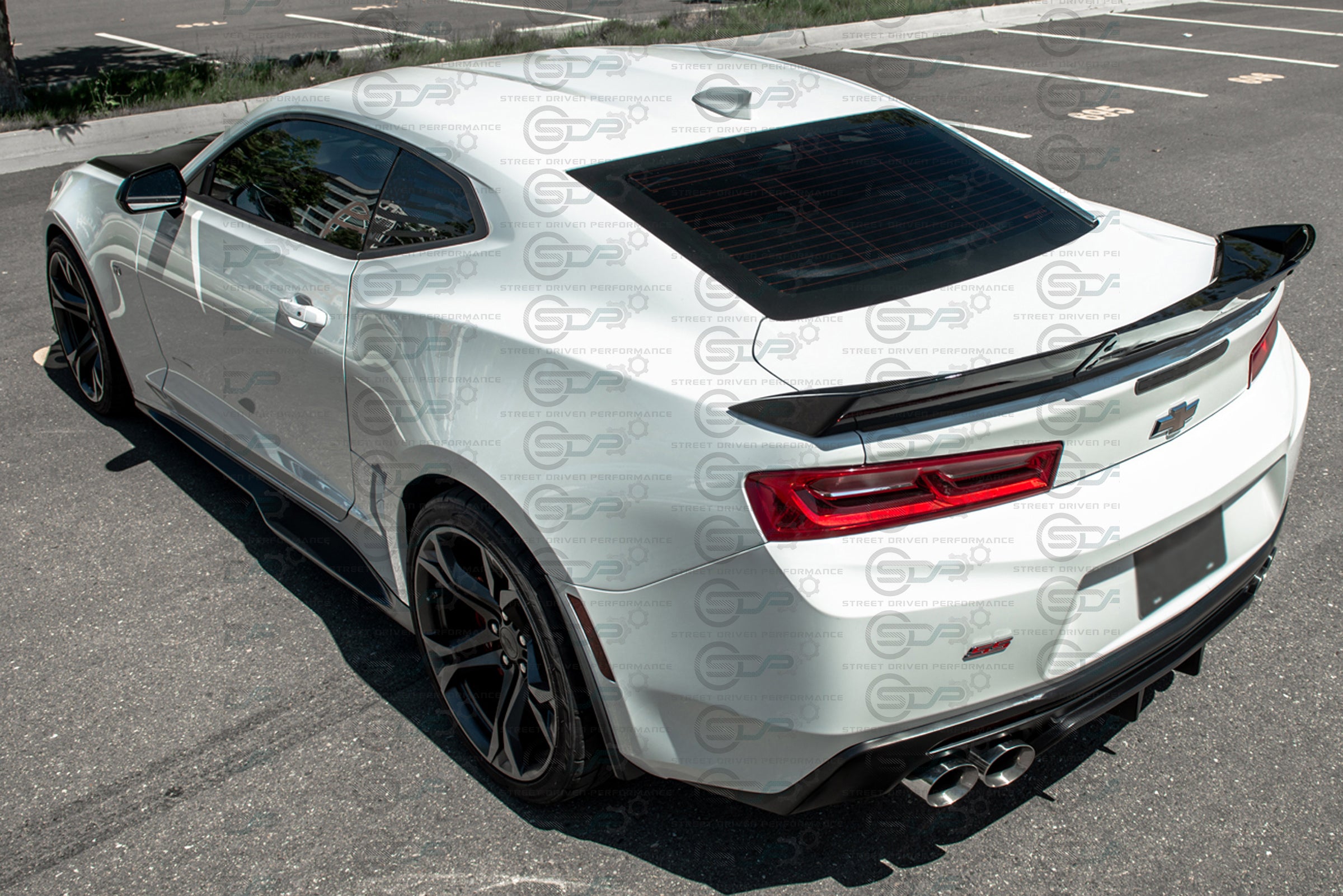 2016+ 6th Gen Camaro - Muscle Style Rear Spoiler Wing With Wickerbill for all models without rear view spoiler camera