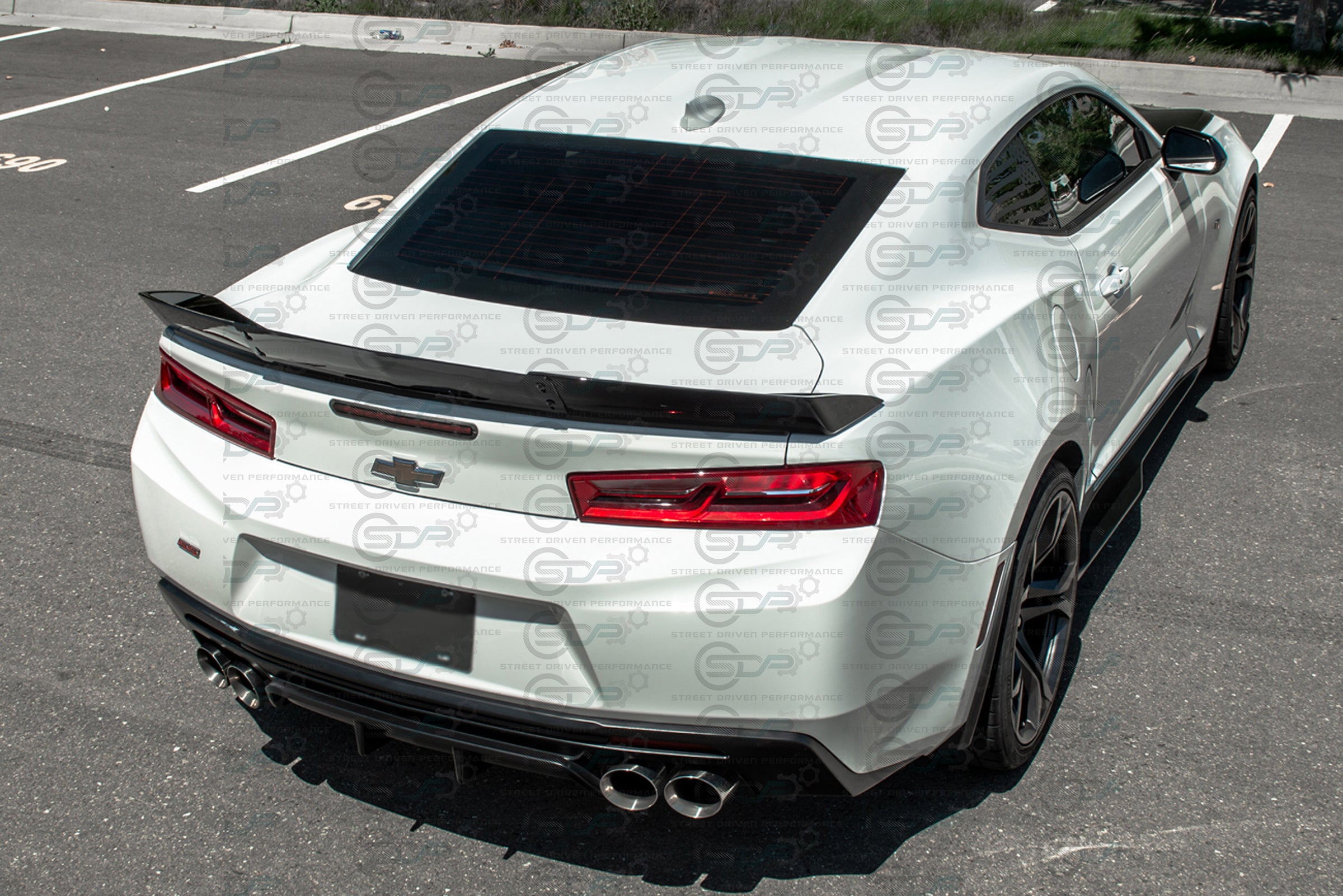 2016+ 6th Gen Camaro - Muscle Style Rear Spoiler Wing With Wickerbill for all models without rear view spoiler camera