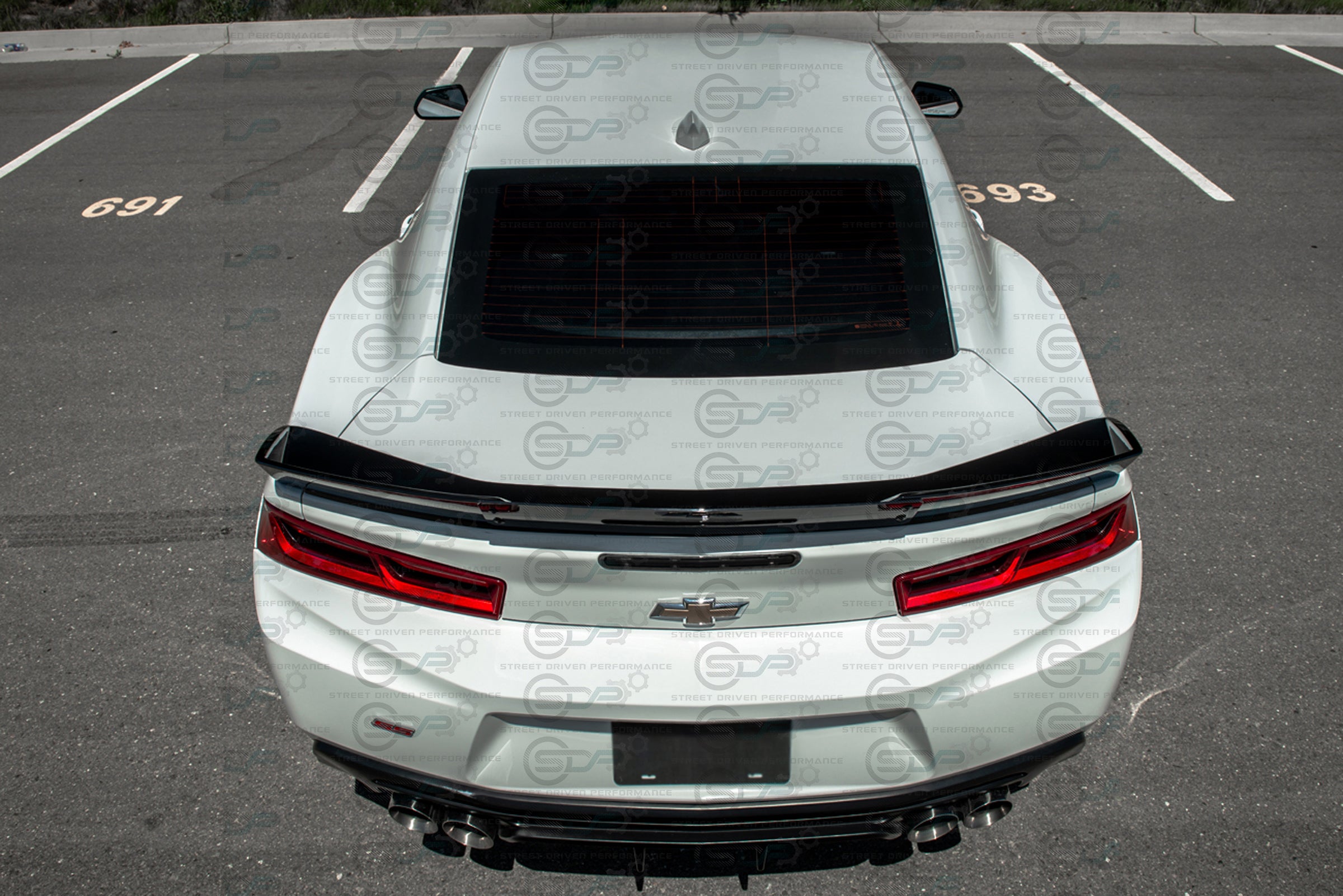 2016+ 6th Gen Camaro - Muscle Style Rear Spoiler Wing With Wickerbill for all models without rear view spoiler camera
