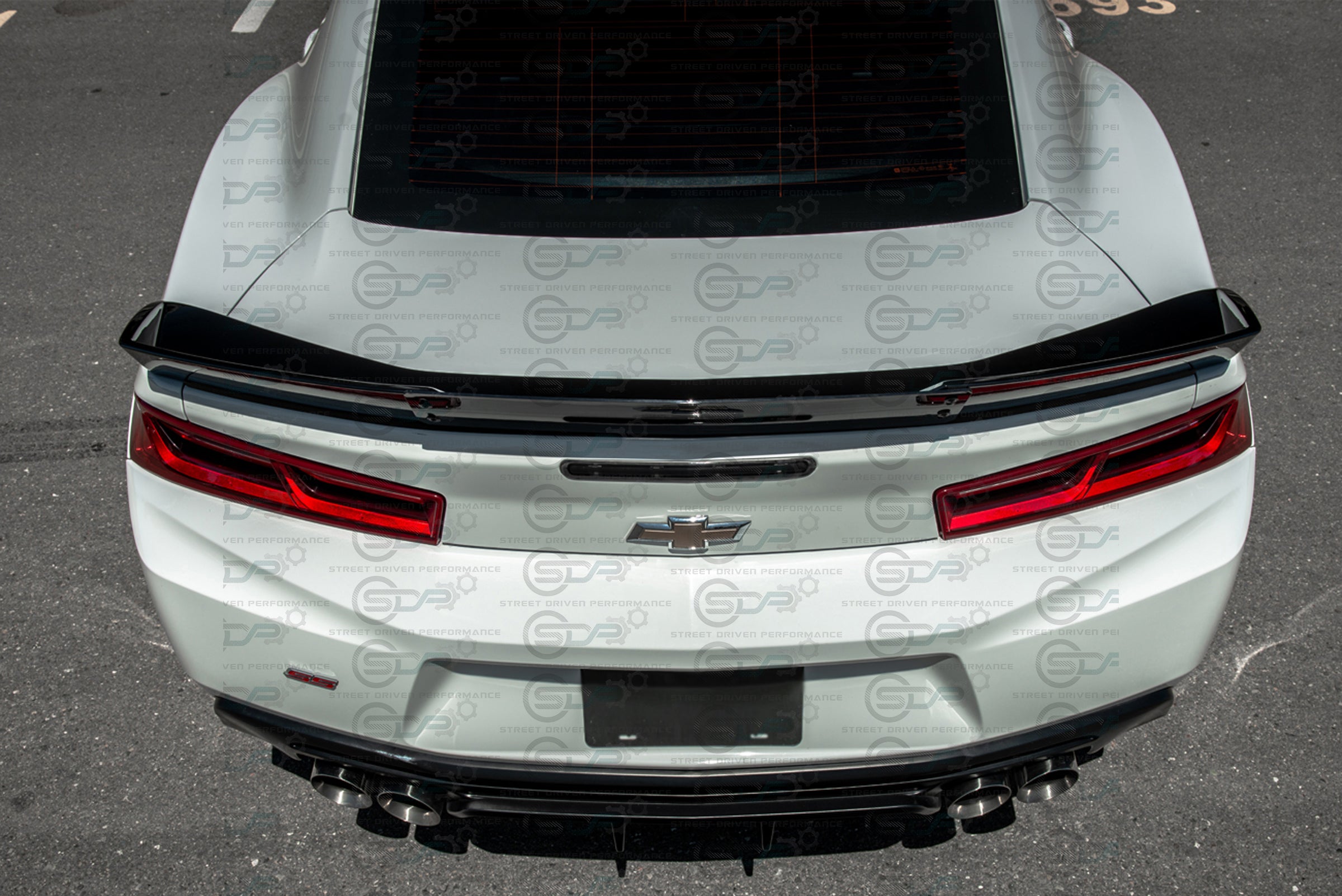 2016+ 6th Gen Camaro - Muscle Style Rear Spoiler Wing With Wickerbill for all models without rear view spoiler camera