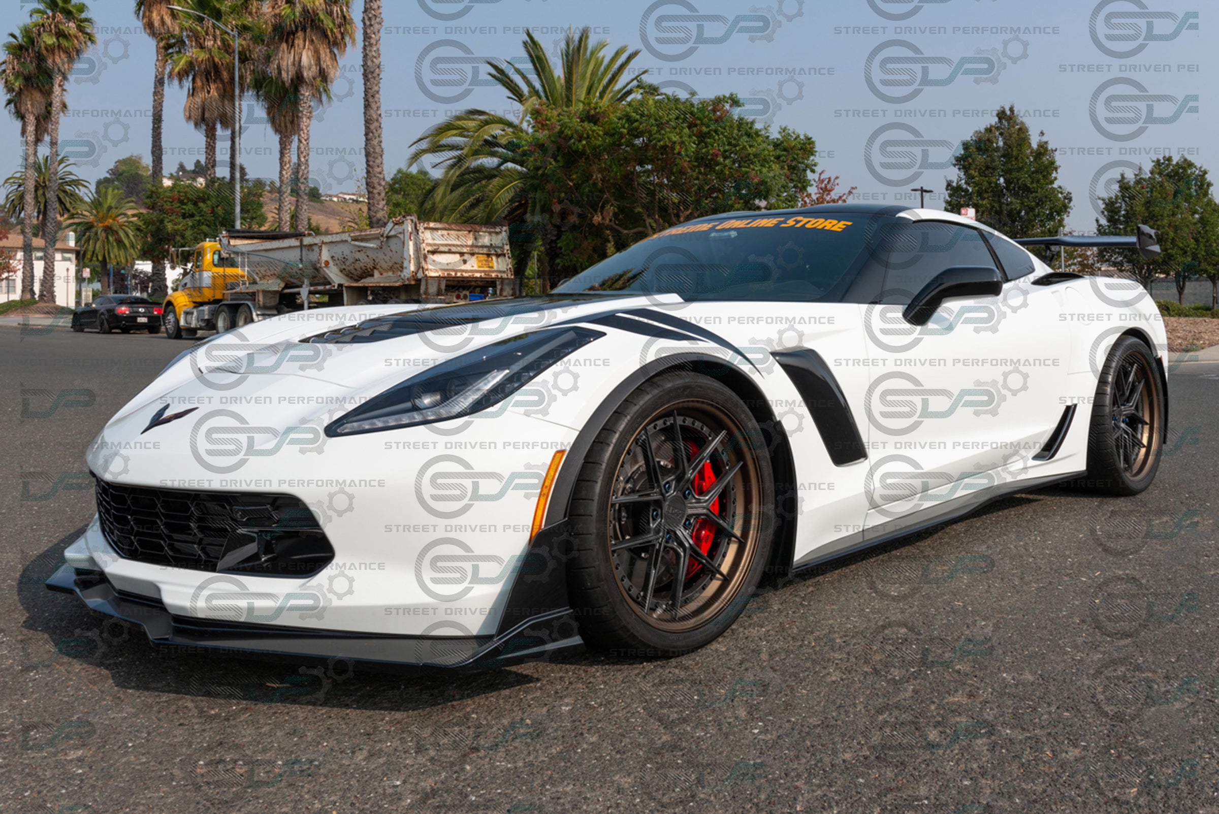 2014-2017 C7 Corvette - Carbon Flash "ZR1 Style Conversion" Side Fender Vents (Pair)