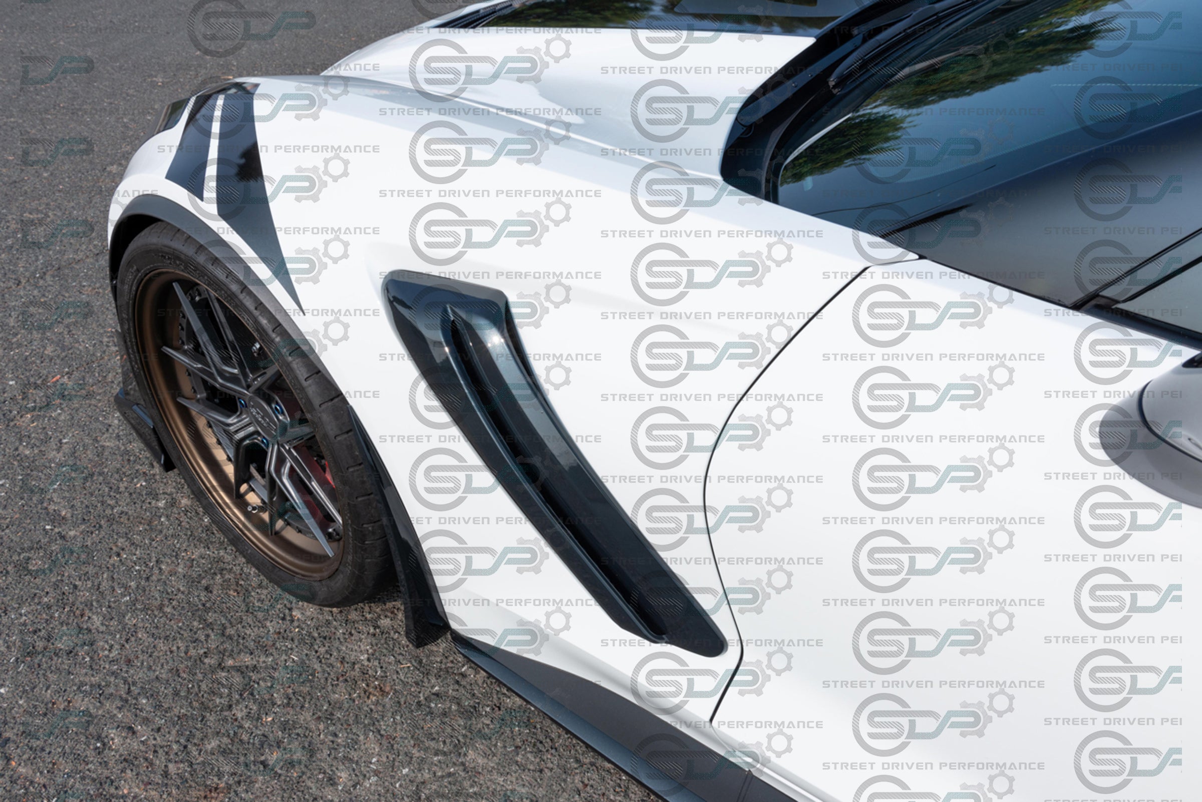 2014-2017 C7 Corvette - Carbon Flash "ZR1 Style Conversion" Side Fender Vents (Pair)