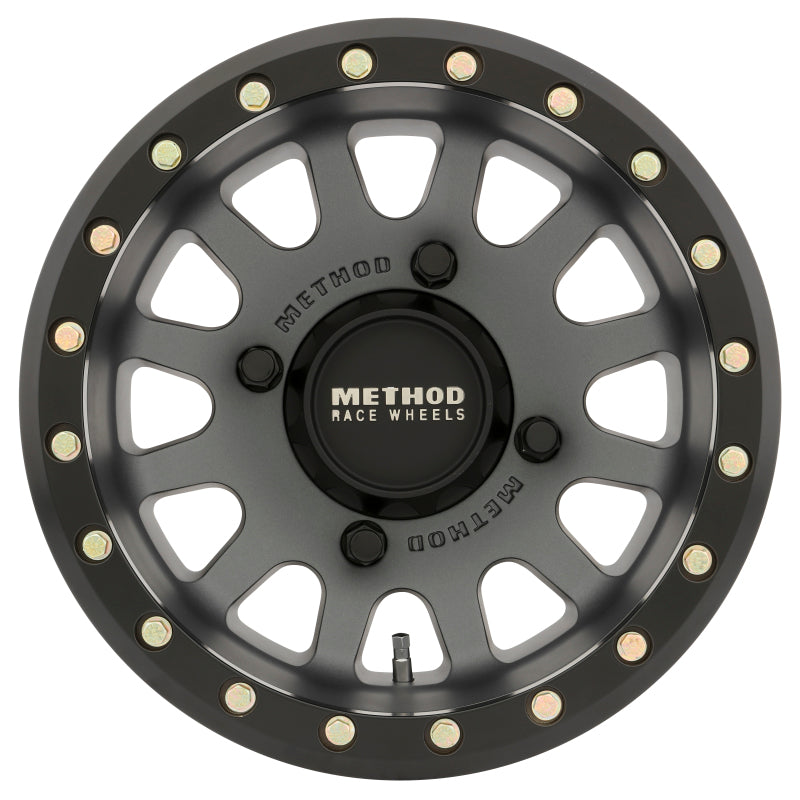Method MR401 UTV Beadlock 14x7 / 5+2/38mm Offset / 4x156 / 132mm CB Titanium Wheel- Matte Black Ring