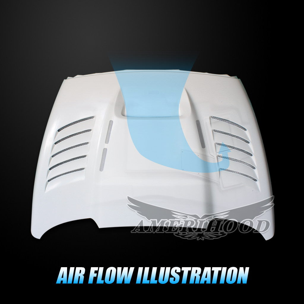 Dodge Ram 2500 2003-2009 Type-SSK Style Functional Heat Extractor Vented Hood