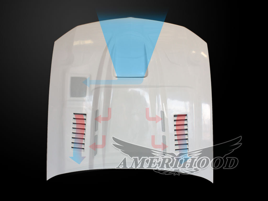 Ford Mustang 2005-2009 Type-SMS Style Functional Heat Extraction Ram Air Hood