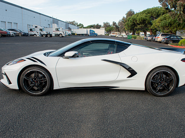2020+ Corvette C8 SDP Z51 GLOSSY BLACK *ADD-ON* Side Skirts Rocker Panel Pair
