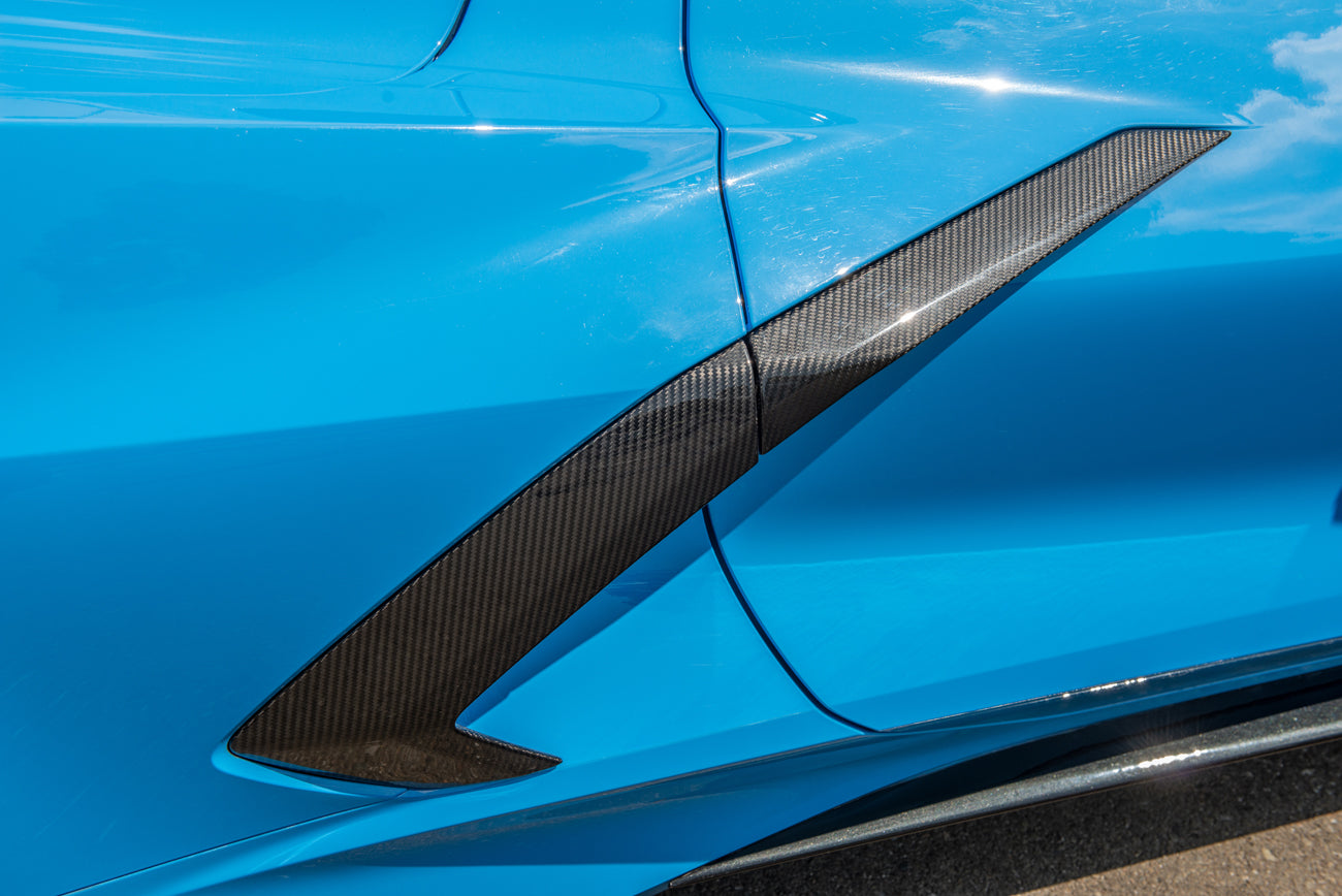 2020+ Corvette C8 CARBON FIBER Replacement Side Fender Vent Door Scoop Pair