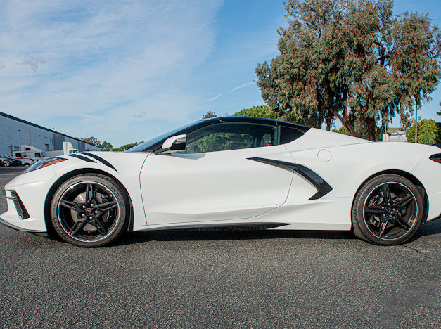 2020+ Corvette C8 SDP Z51 GLOSSY BLACK *ADD-ON* Side Skirts Rocker Panel Pair