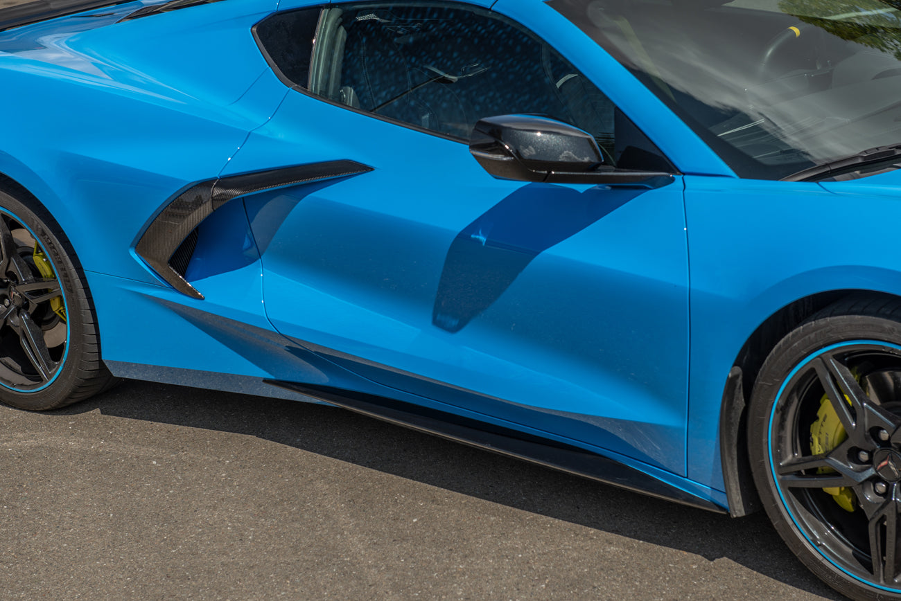 2020+ Corvette C8 CARBON FIBER Replacement Side Fender Vent Door GARNISH (PAIR)