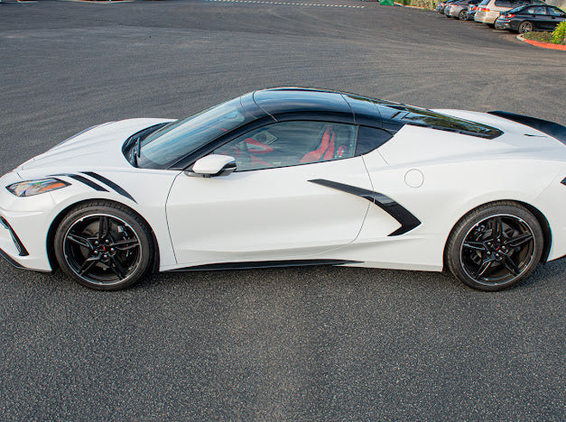 2020+ Corvette C8 SDP Z51 GLOSSY BLACK *ADD-ON* Side Skirts Rocker Panel Pair