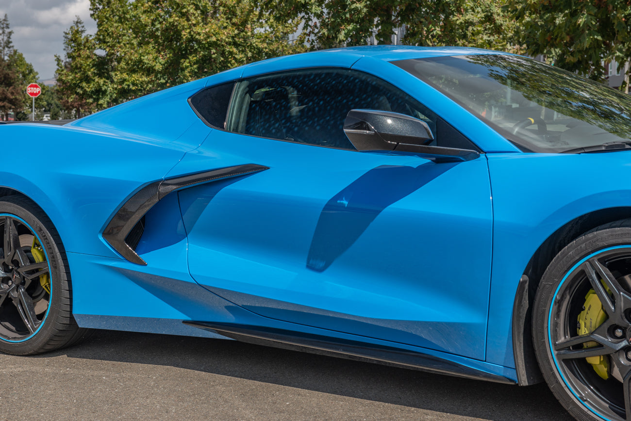 2020+ Corvette C8 CARBON FIBER Replacement Side Fender Vent Door Scoop Pair