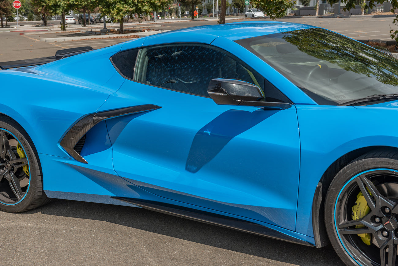 2020+ Corvette C8 CARBON FIBER Replacement Side Fender Vent Door GARNISH (PAIR)