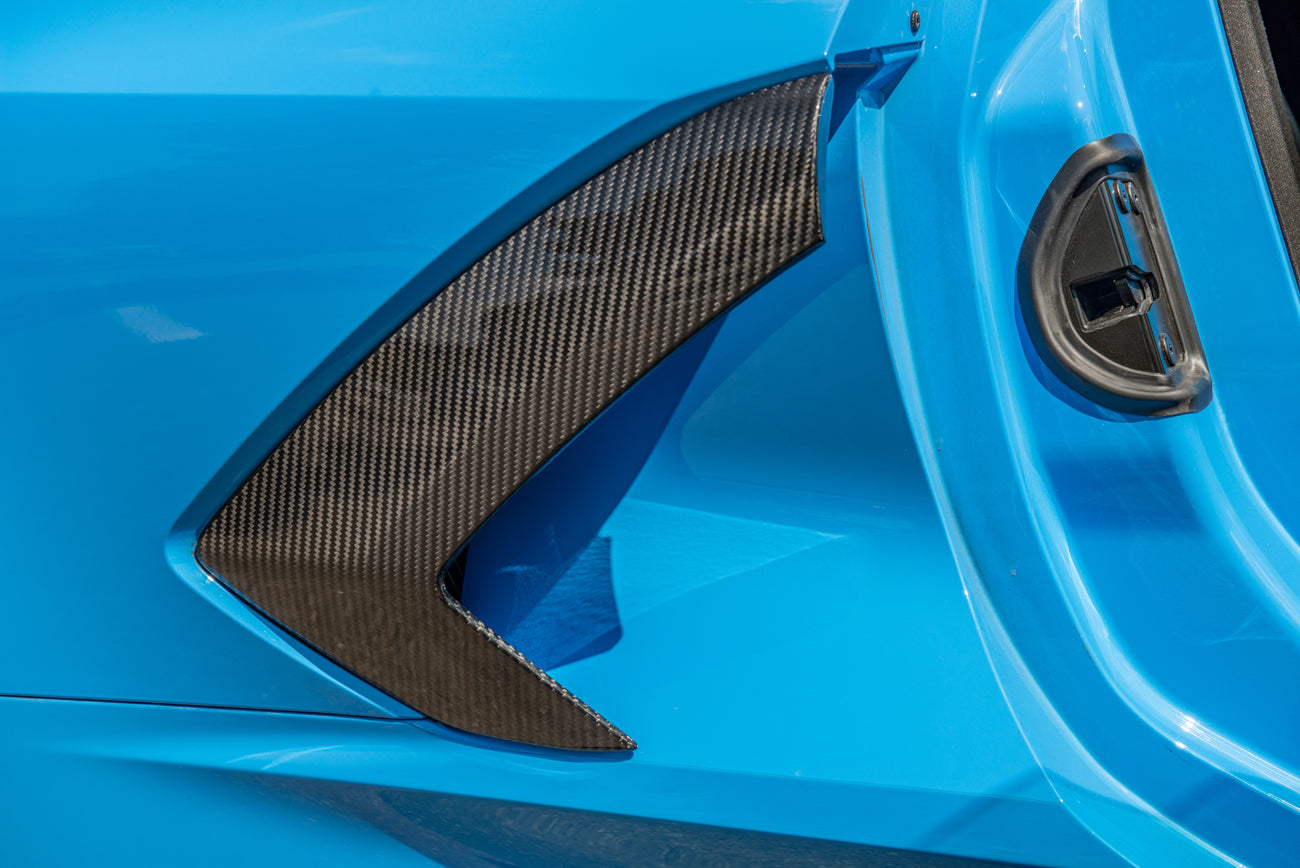 2020+ Corvette C8 CARBON FIBER Replacement Side Fender Vent Door GARNISH (PAIR)