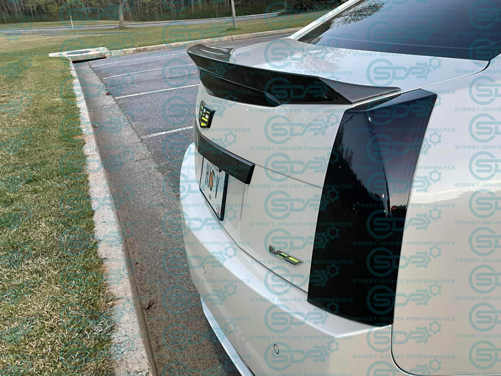 2009-2015 Cadillac CTS-V V2 | Sedan Carbon Fiber Rear Trunk Lid Wickerbill Spoiler / Wing