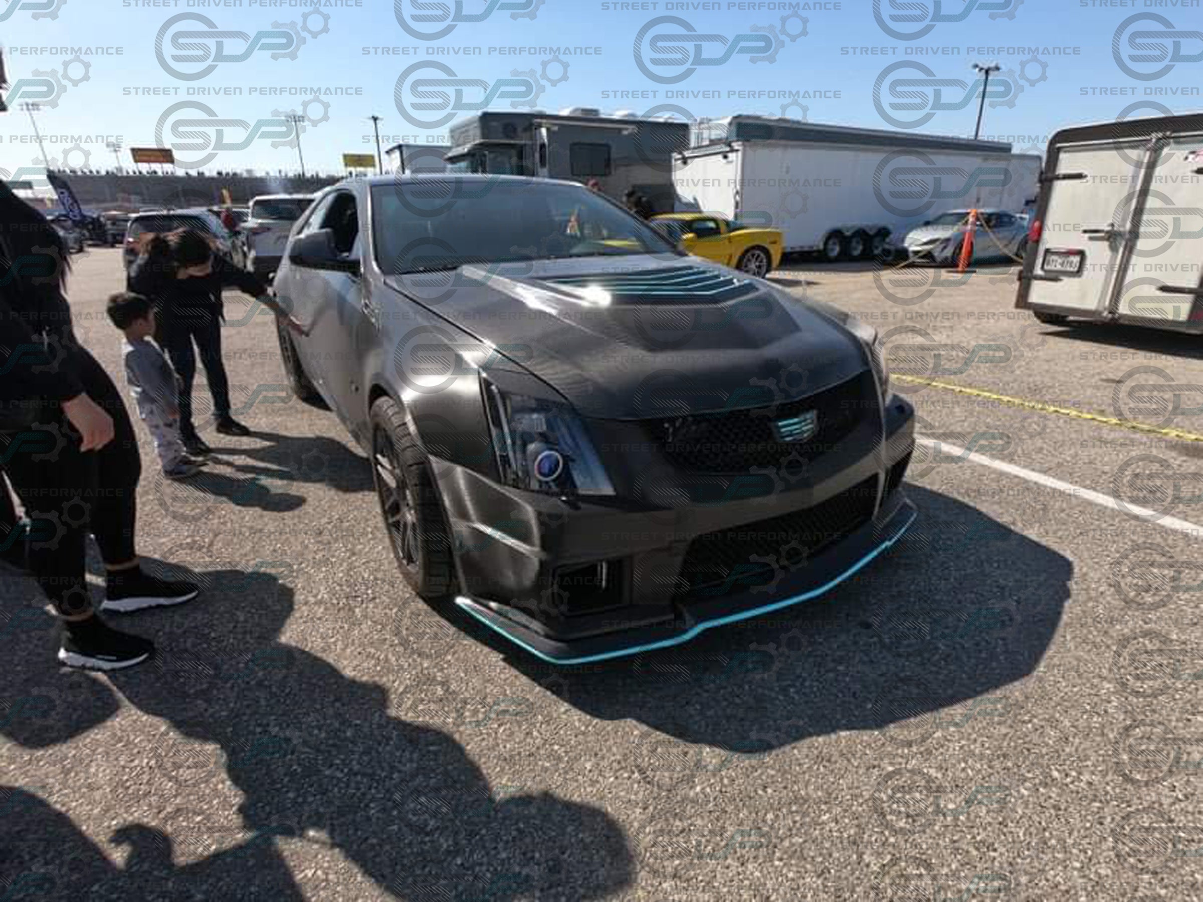 2009-2015 CTS-V V2 - Carbon Fiber "V3 style" front lip splitter ground effects