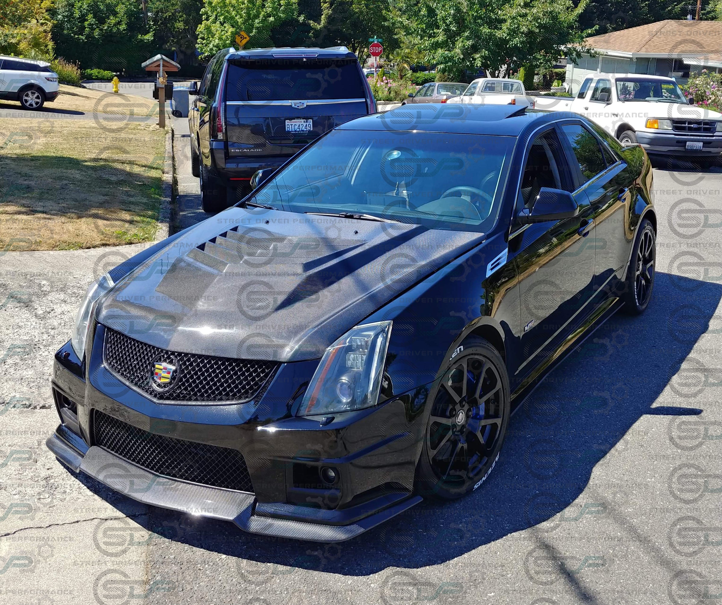 2009-2015 CTS-V V2 - Carbon Fiber "V3 style" front lip splitter ground effects