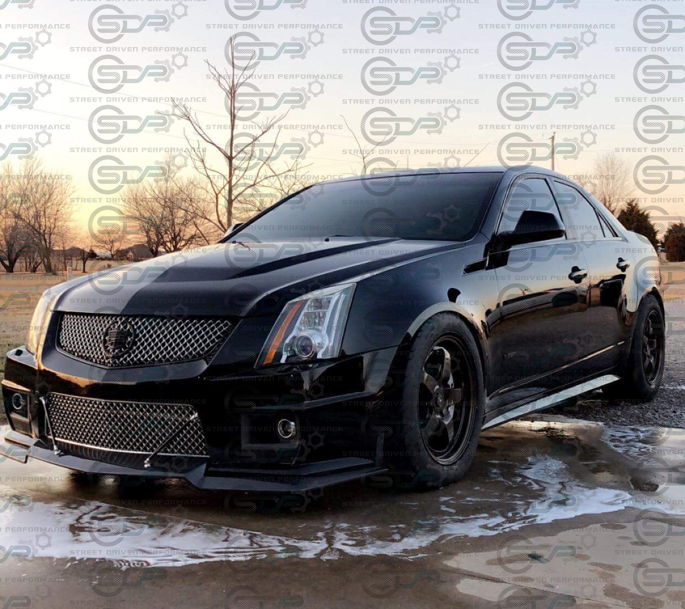 2009-2015 CTS-V V2 - Carbon Fiber "V3 style" front lip splitter ground effects